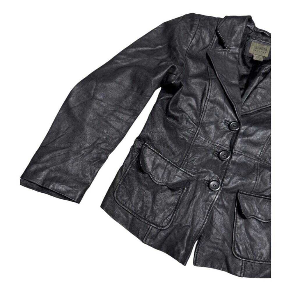 VINTAGE LEATHER John Paul Richard 90s Retro Casual Designer Jacket Womens 10 - Picture 5 of 5